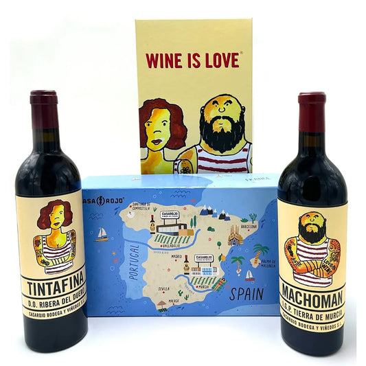 Casa Rojo - Wine is Love 2 stk gaveæske - Rødvin - Rebel Vin