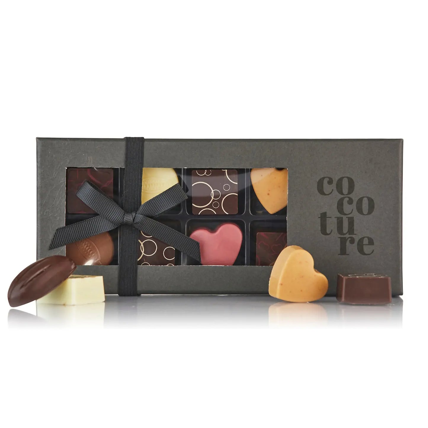 Cocoture - Fyldte chokolader og konfektstykker i sort gaveæske - - Rebel Vin