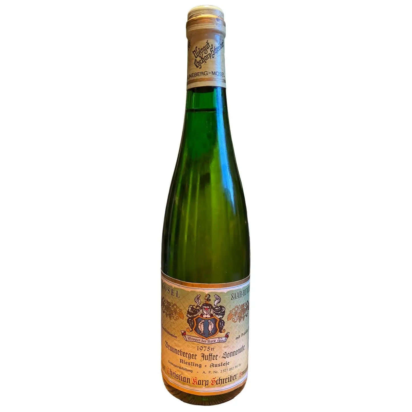 Karp-Schreiber - Brauneberger Juffer-Sonnenuhr Riesling Auslese 1975 - - Rebel Vin
