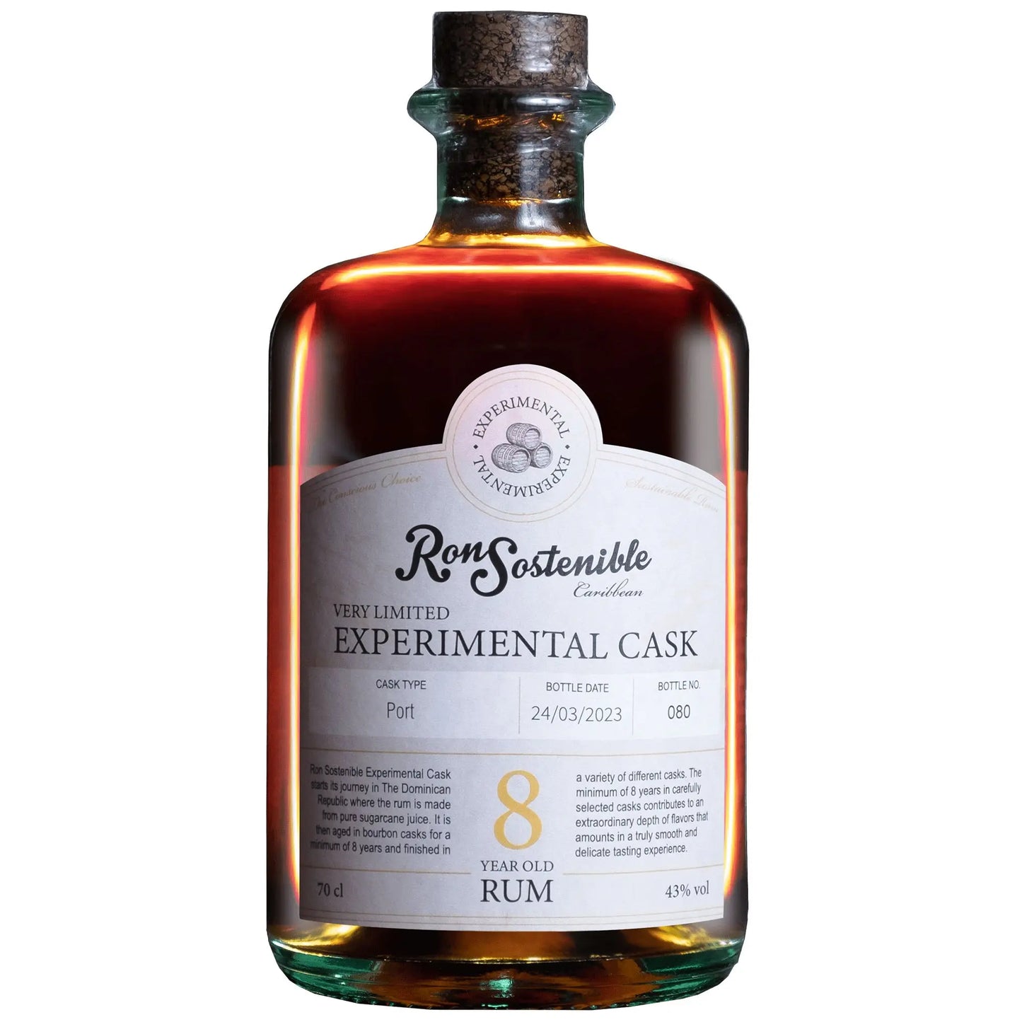 Ron Sostenible - Experimental Cask Port Rom 43% - Rebel Vin