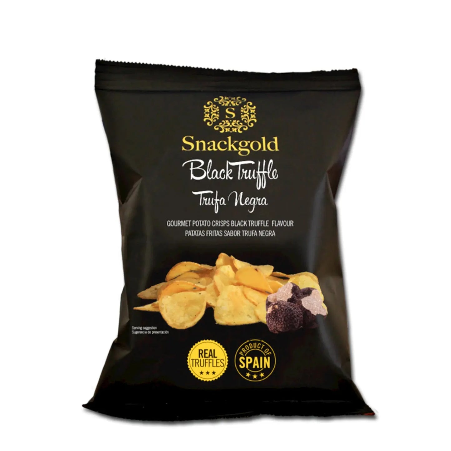 Snackgold - Spanske Gourmet chips med Sort trøffel - 19.00 - Rebel Vin