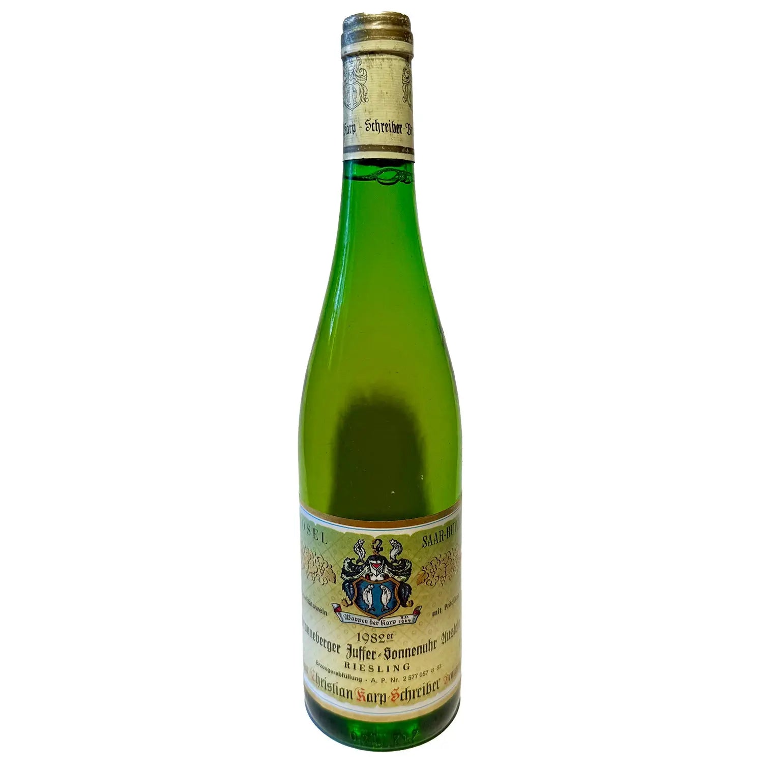 Karp-Schreiber - Brauneberger Juffer Sonnenuhr Auslese Riesling 1982 - Hvidvin - Rebel Vin