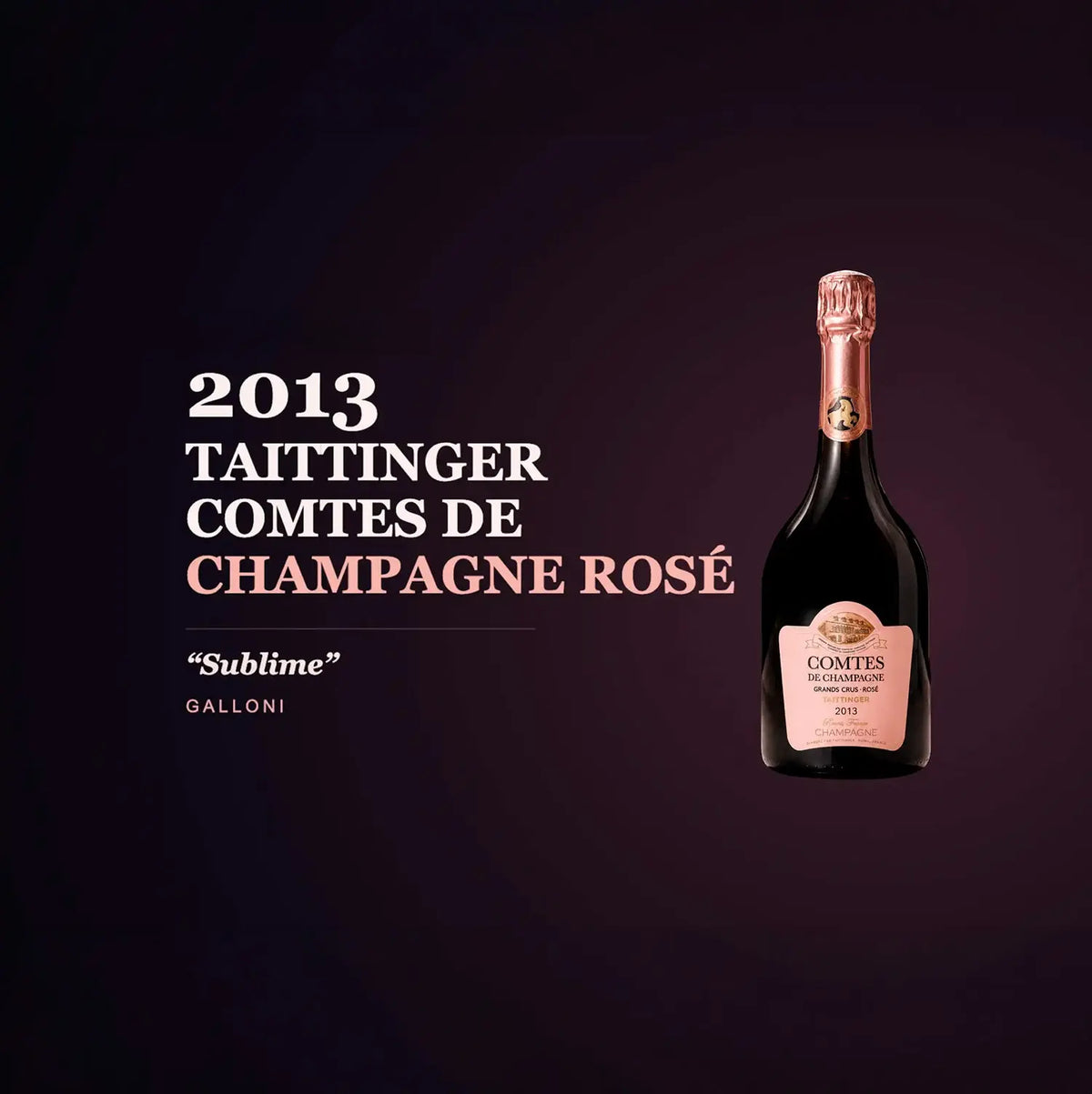 Comtes de Champagne Rose 2013 - Rebel Vin